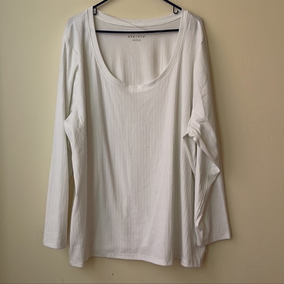 3 Piece Plus Size Long Sleeve Scoop Neck Ribbed T-Shirt - Picture 6 of 9